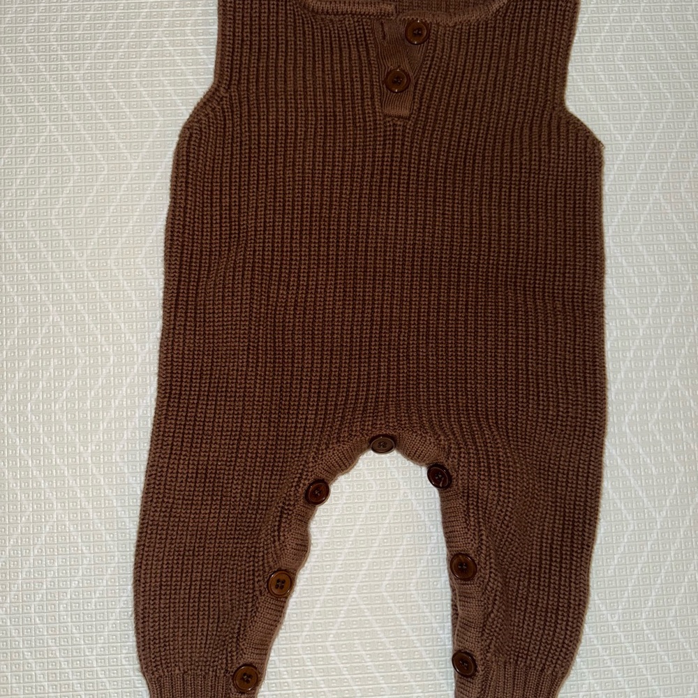 Brown Knit Kids Bodysuit